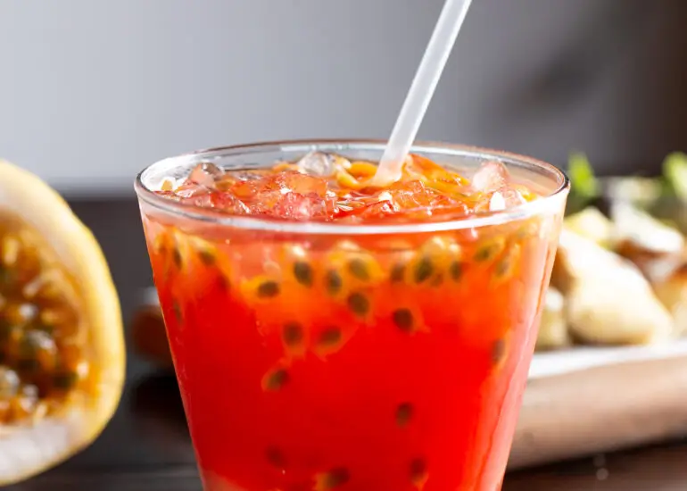 Foto de um Mousse de maracujá