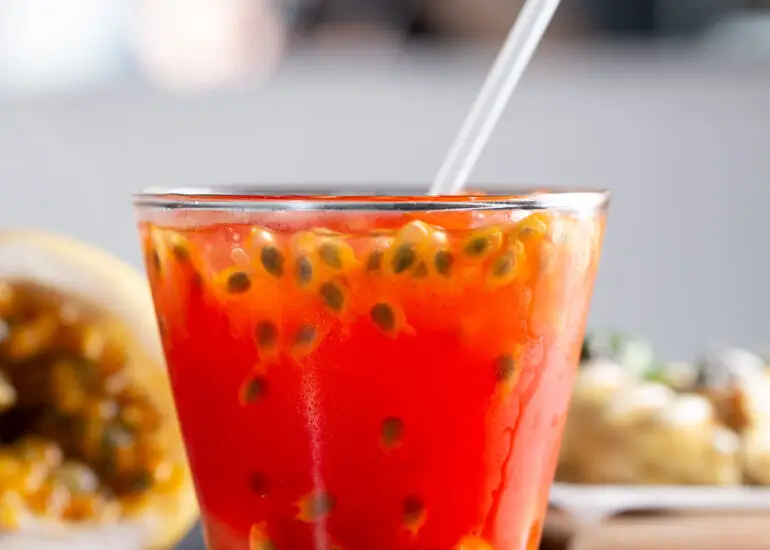 Foto de um Mousse de maracujá